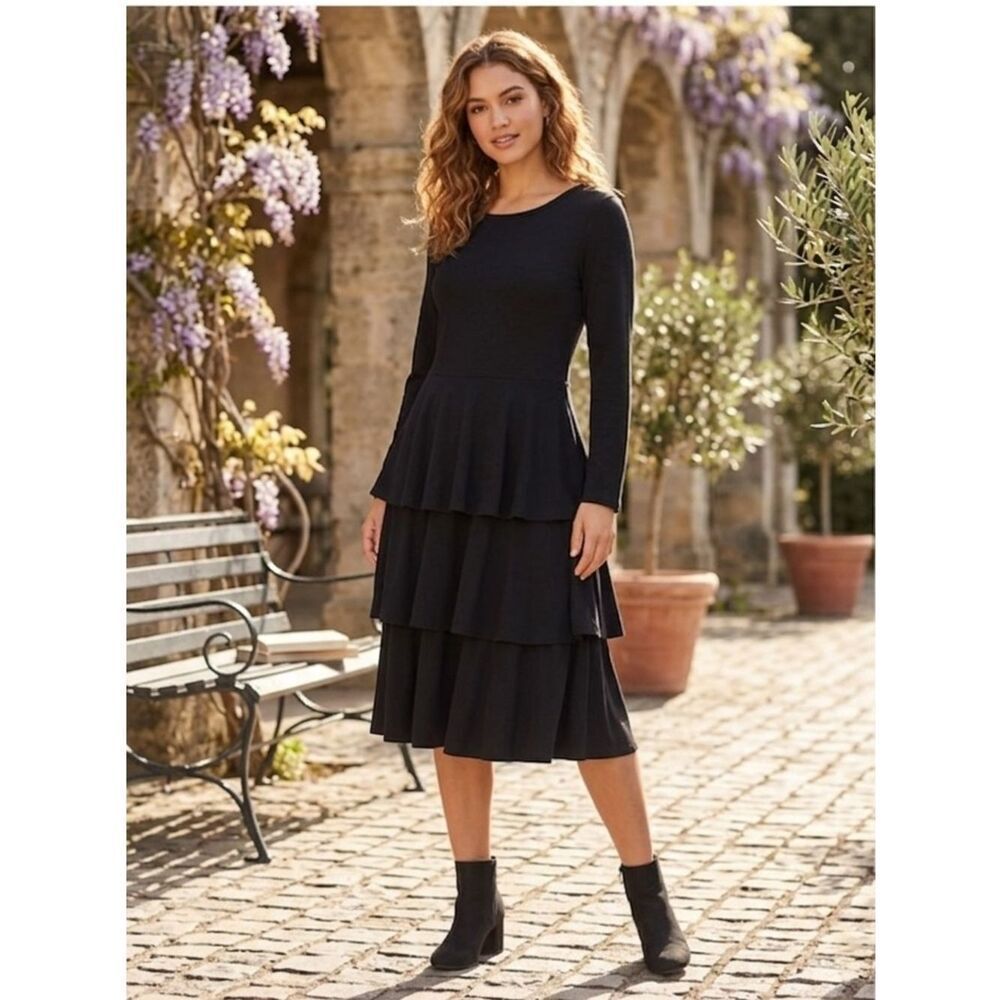 Take 50% OFF- LulaRoe Elegant Black Tiered Dress, Size-M